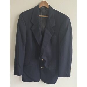 Vtg Christian Dior Le Connaisseur Navy Blue Wool Blazer Gold Buttons Mens 38R
